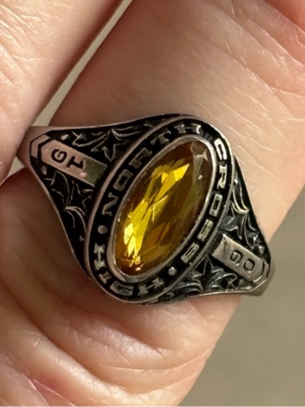 Vintage ArtCarved Class Ring with Marquise November Birthstone